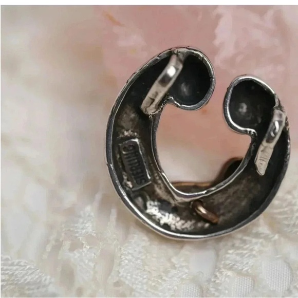 Vintage 1950s Sterling Silver Modernist Abstract Pendant Necklace - Picture 6 of 12